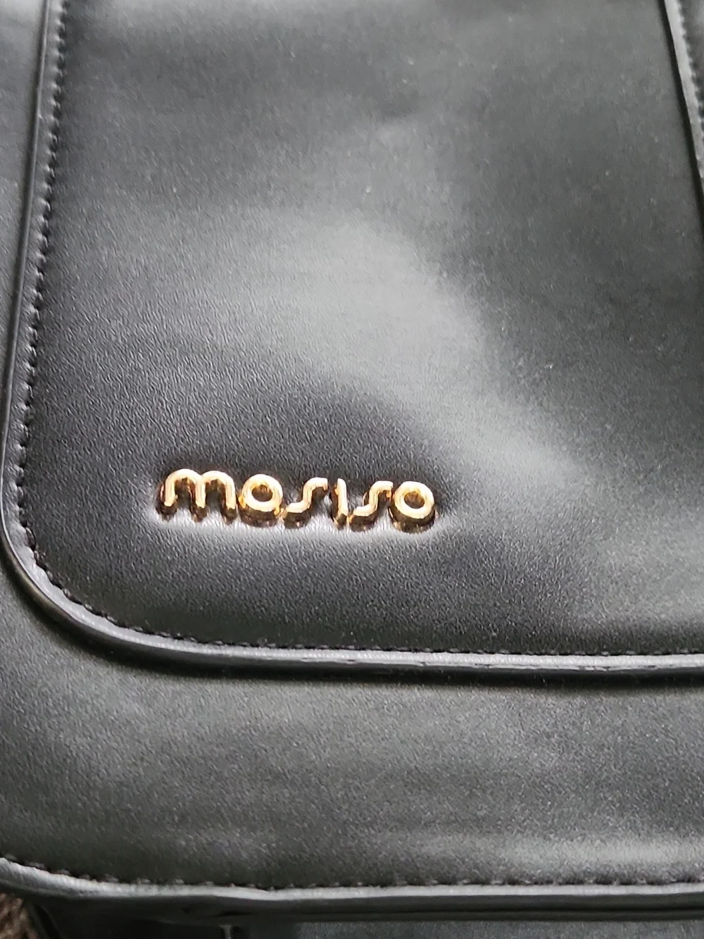 Mosiso Black Leather Tote Briefcase